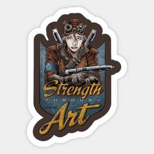 Strength Through Art - Steampunk Sticker